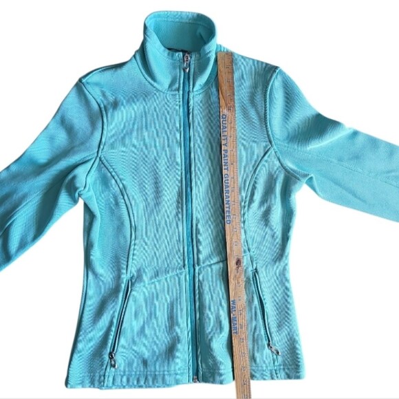 Spyder Core Full Zip Jacket Sz M Aqua Blue Performance Fleece Hiking Outdoor - Picture 14 of 16
